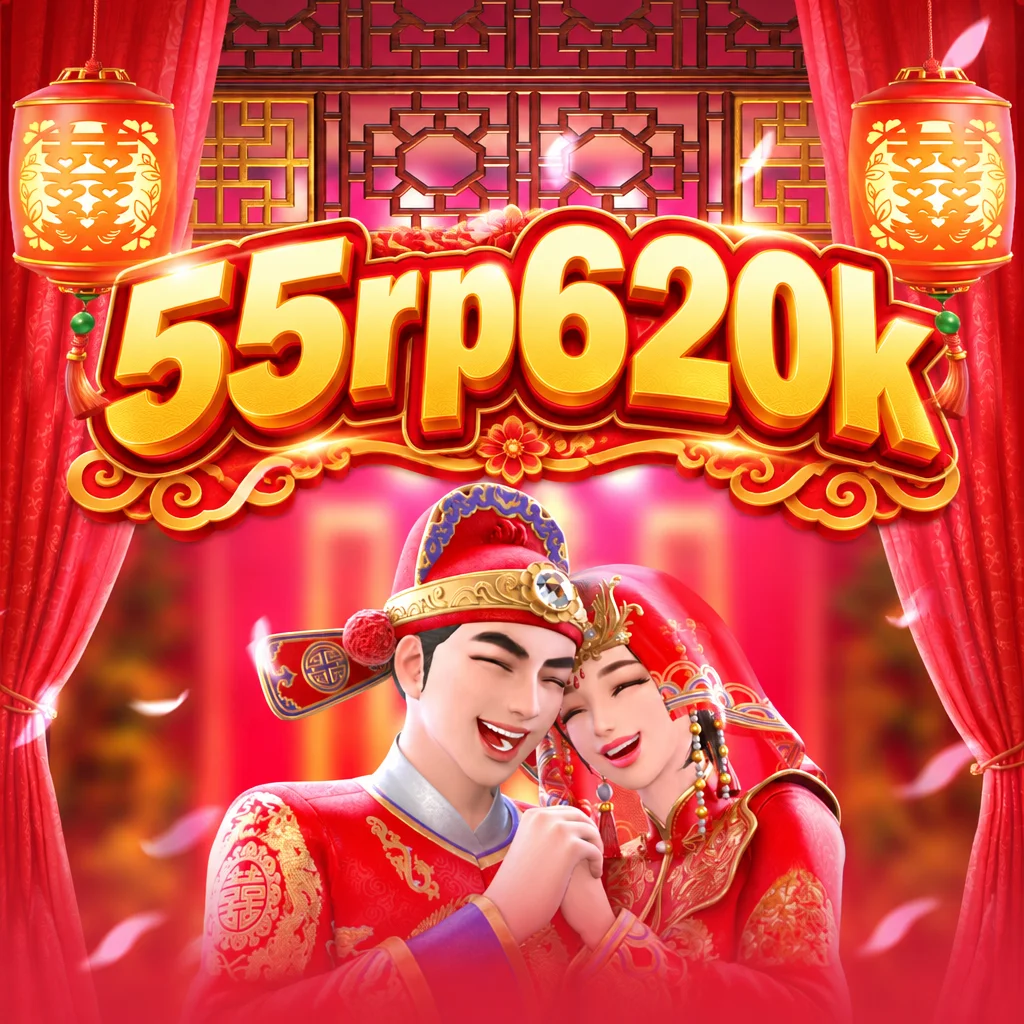 Pasangan pengantin bertema pernikahan tradisional Tionghoa pada permainan Double Fortune di 55rp620k